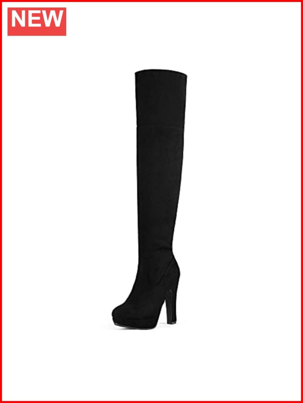 Chunky Thigh High Over The Knee Platform Heel Boots Faux Suede